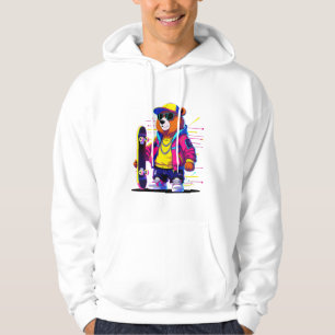 Moletom Brilho Neon Bear: Roupa Retroativa Vibrante