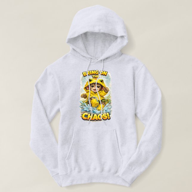 Moletom Bring on the Chaos Hoodie Cute Rain Dino (Frente do Design)