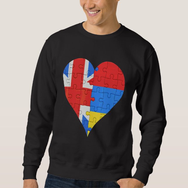 Moletom British Armenian Flag Heart (Frente)