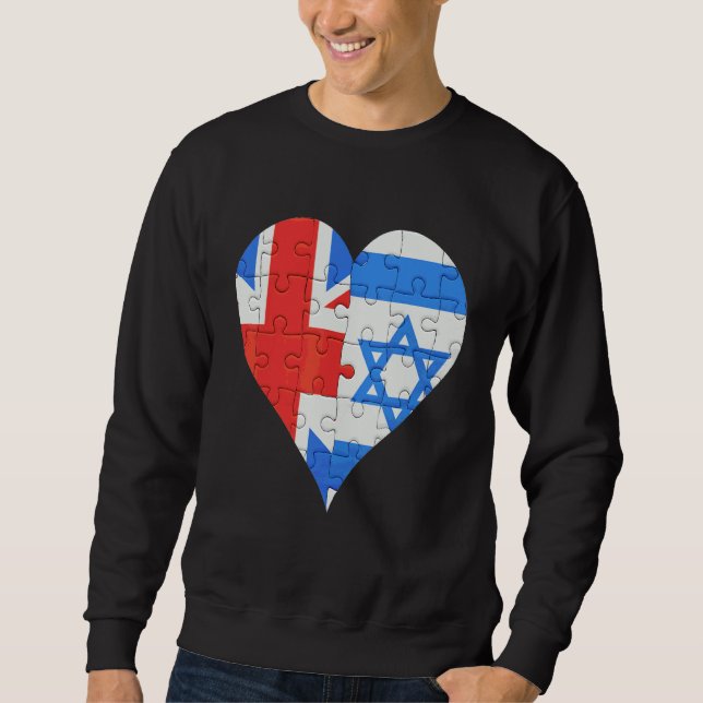 Moletom British Isreali Flag Heart (Frente)