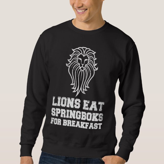 Moletom British Lions Rugby Fan Lions Eat Springboks For B (Frente)