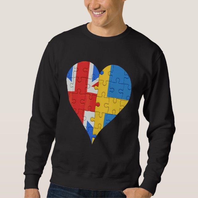 Moletom British Swedish Flag Heart (Frente)