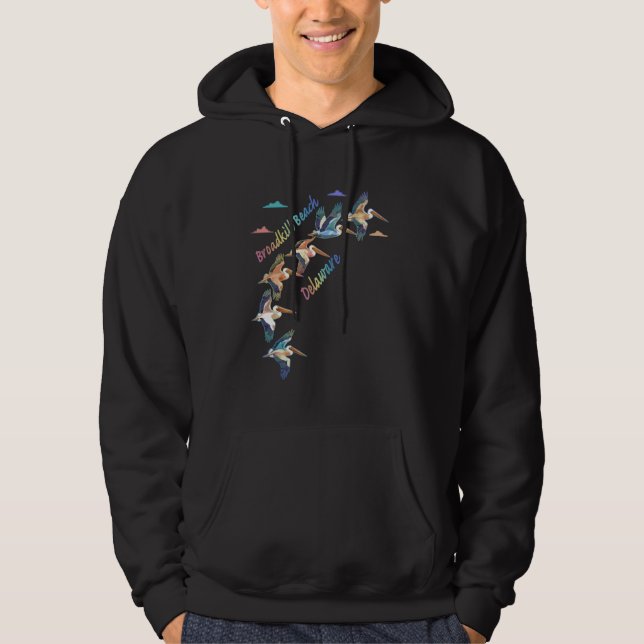 Moletom Broadkill Beach Delaware Colorful Tie-Dye Pelican (Frente)