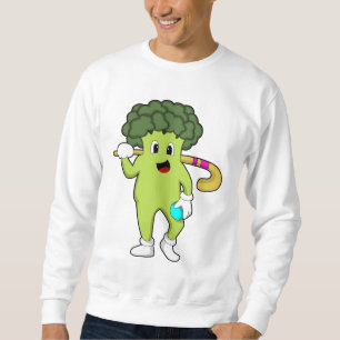 Moletom Broccoli no Hockey com taco de Hóquei