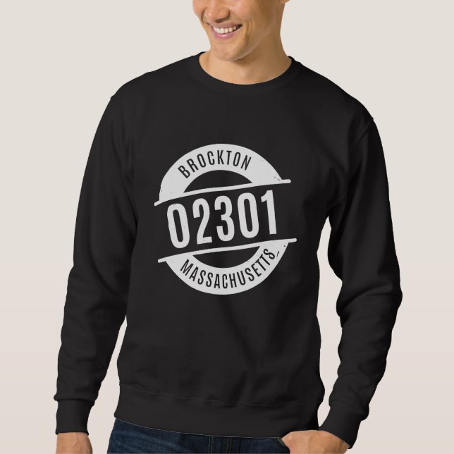 Moletom Brockton Massachusetts 02301 Zip Code Distressed (Frente)
