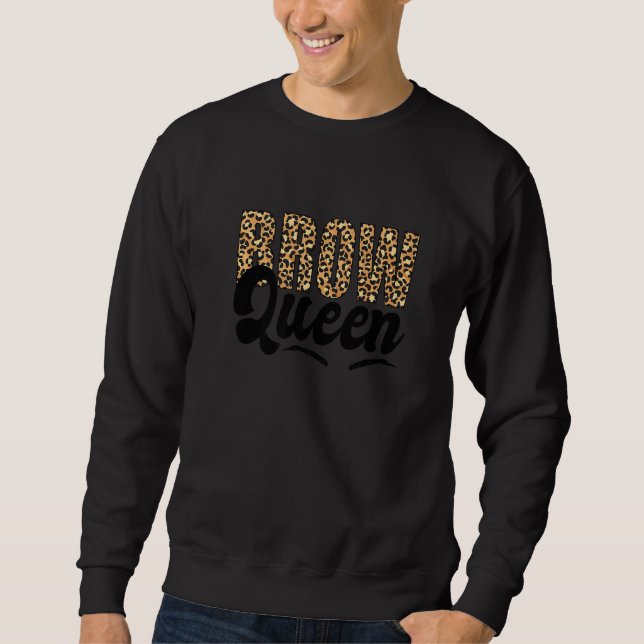 Moletom Brow Queen Brow Artista Brow Tech Leopardo Brow Qu (Frente)