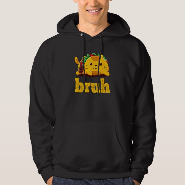 Moletom Bruh Cat Engraçado Média Bruh Memória dizendo Bruh (Frente)