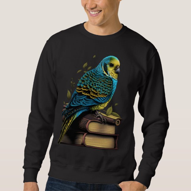 Moletom Budgie Budgerigar Book Parakeet Bird Bookworm Read (Frente)