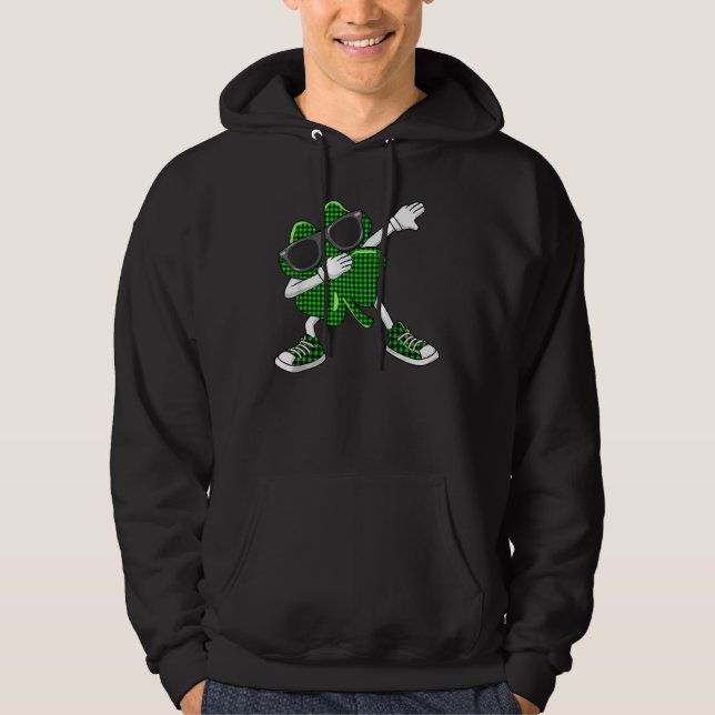 Moletom Buffalo Plaid Dabbing Shamrock Irish Ireland St Pa (Frente)