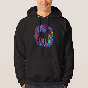 Moletom Bull Terrier Dog Pink Watercolor Splatter Art Love