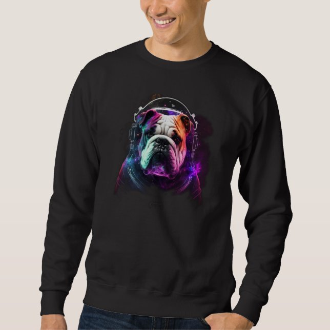 Moletom Bulldog Astronaut in Space Colorful Planetary Expl (Frente)