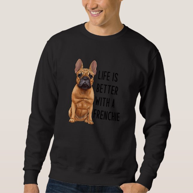 Moletom Bulldog Francês Com Um Frenchie 3 (Frente)