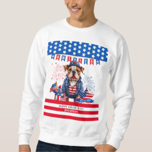 Moletom Bulldog Happy 4 De Julho Dia Da Independência Da A