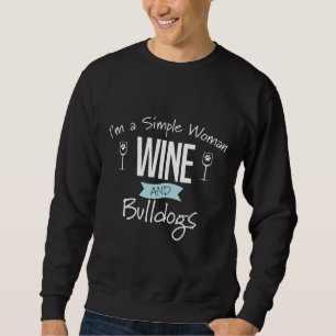 Moletom Bulldog Sou Uma Simples Mulher Vinho E Cachorros