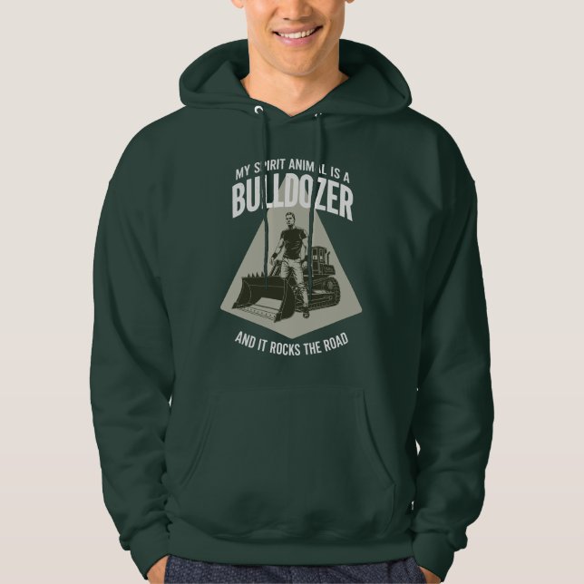 Moletom Bulldozer Driver Spirit Animal Vintage Silhouette (Frente)