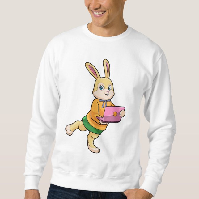 Moletom Bunny como Secretário com Laptop (Frente)