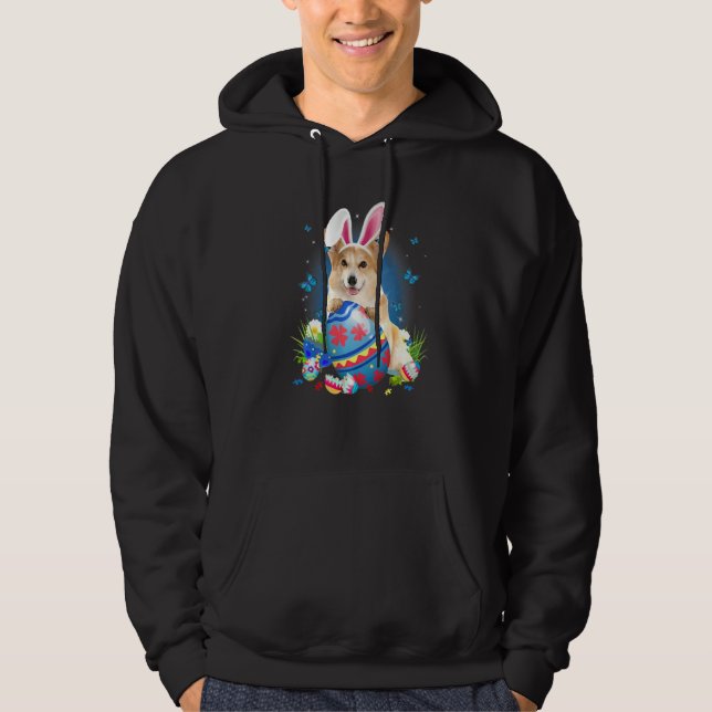 Moletom Bunny Corgi Com Caça De Páscoas De Ovos (Frente)