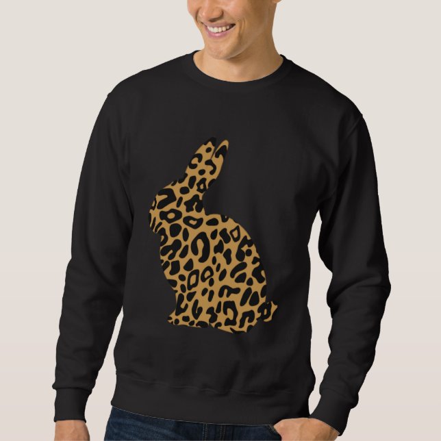 Moletom Bunny Leopard Cheetah Print Easter Gif (Frente)