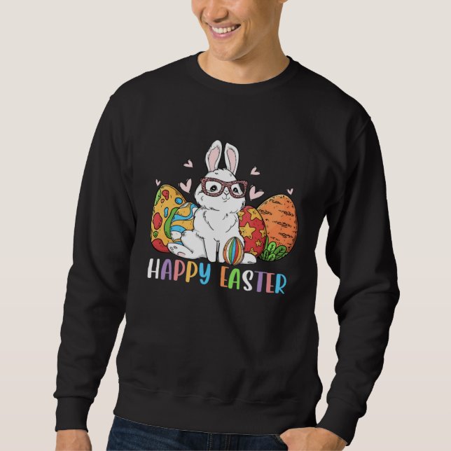Moletom Bunny Pastel Spring Hunt Eggs Rabbit Happy Easter  (Frente)