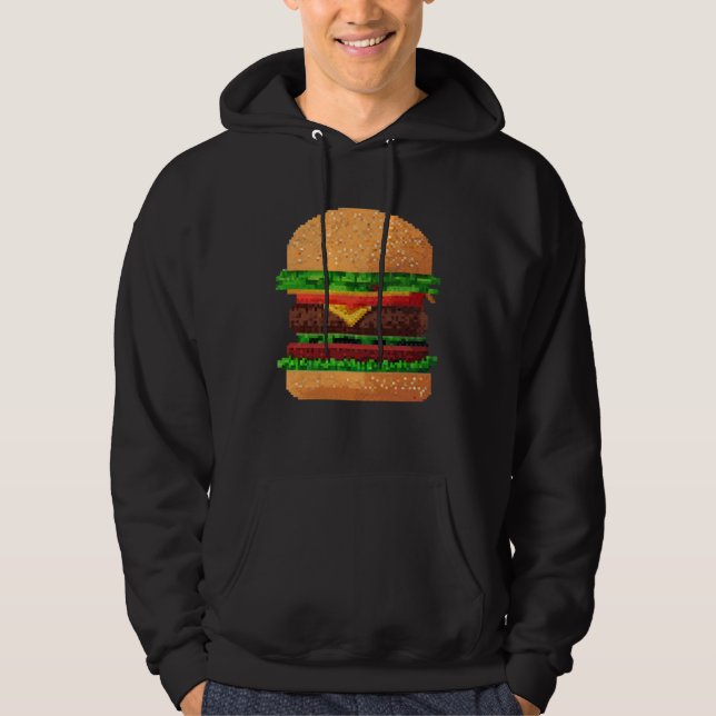 Moletom Burger 8 bit Retro Pixel ByteGrilled Cheeseburger  (Frente)