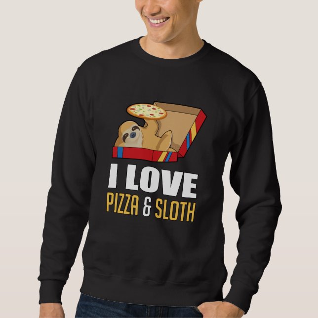 Moletom Burger de Comida rápida Sloth Engraçada Pizza Coma (Frente)