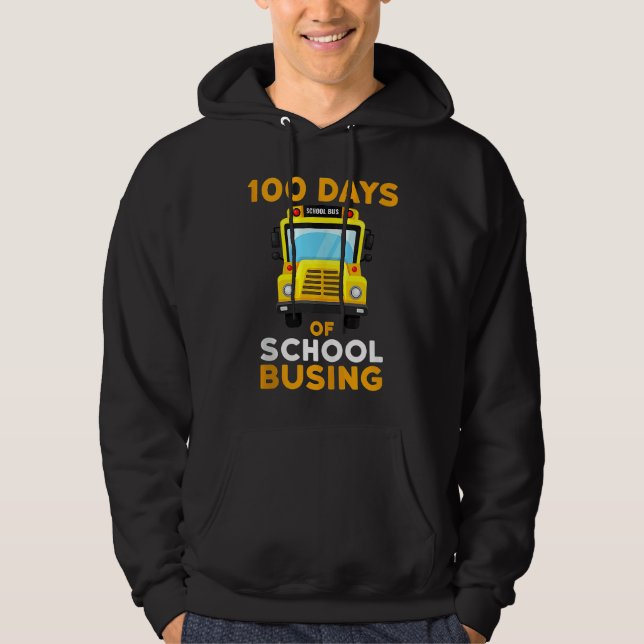 Moletom Busing School Bus Driver 100 Days Of School Boys G (Frente)