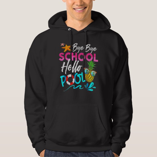 Moletom Bye Bye School Hello Piscina No Dia Passado Da Som (Frente)