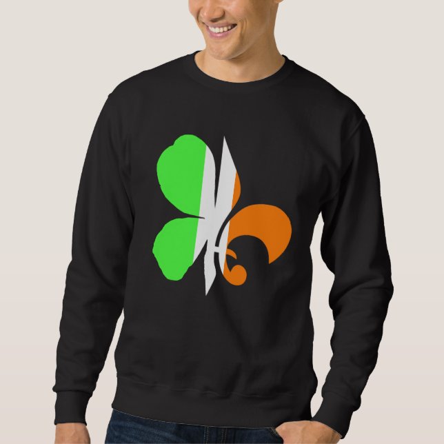 Moletom C Fleur Louisiana Irish Cajun New Orleans St Patri (Frente)