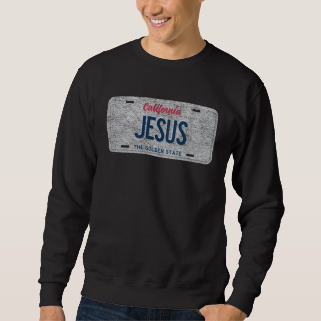 Moletom CA State Vanity License Plate JESUS (Frente)