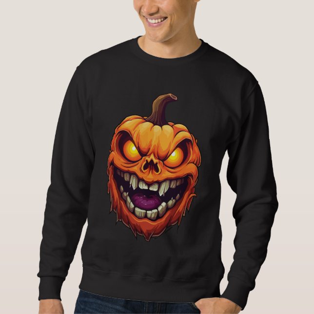 Moletom Cabeça de Abóbora Sorrindo Sinistramente (Frente)