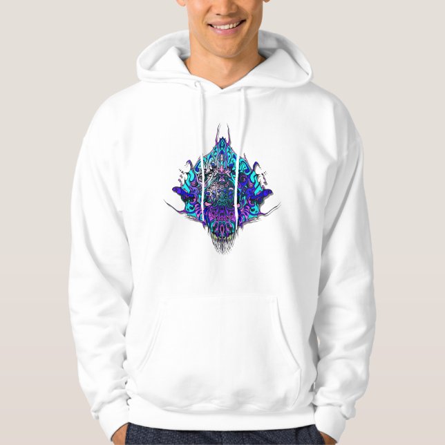 Moletom Cabeça de alienígena - azul e roxo (Frente)