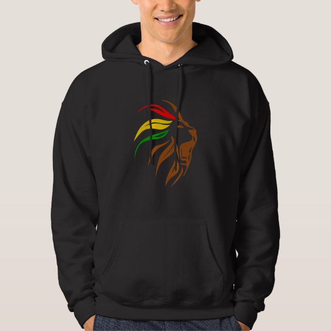 Moletom Cabeça de Leão Rasta Mês da História Negra BLM Mel (Frente)