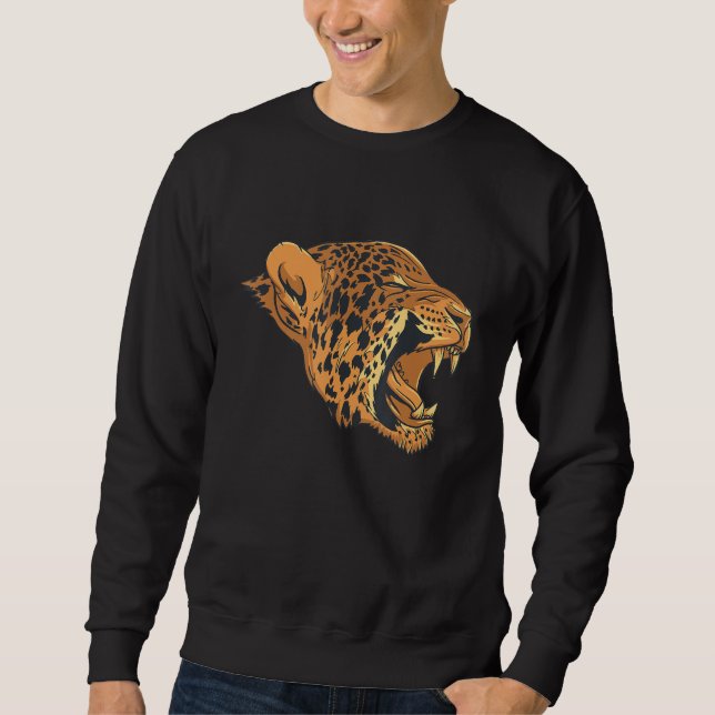 Moletom Cabeça De Leopardo Jaguars Cheetahs Grande Gato Se (Frente)