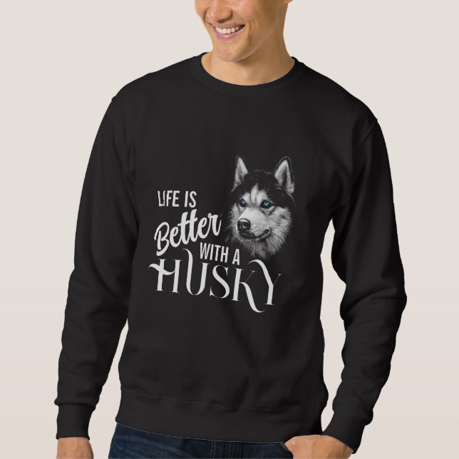 Moletom Cabeça De Retrato Irmão Husky Com Olhos Azuis (Frente)