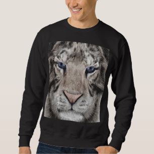 Moletom Cabeça de Tigre Branco Estética da Vida Selvagem