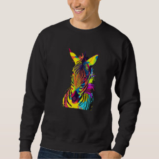 Moletom Cabeça de Zebra Arte Pop Colorida
