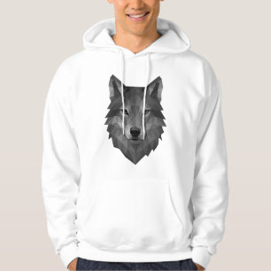 Moletom Cabeça Geométrica do Lobo Arte Poligônica com Es