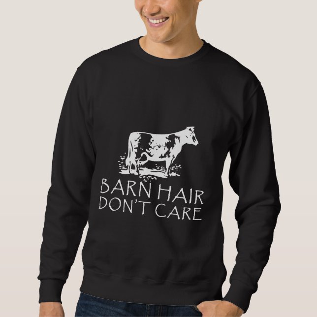 Moletom Cabelo-Do-Pão Não Se Preocupa Com Vaca Ou Cavalo D (Frente)