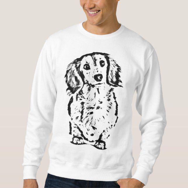Moletom Cabelo Longo Dachshund Lover Doxie Mãe Pai Cute (Frente)