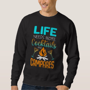 Moletom Cabina Vida Coquetéis Campfire Lake Bum Camping Wo