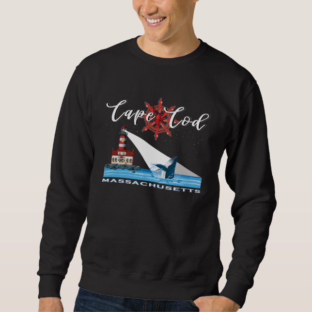 Moletom Cabo Atlântico Cod Massachusetts Farol Baleia W (Frente)