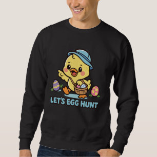 Moletom Caça de Ovos Kawaii Páscoa Frango Fofo Primavera