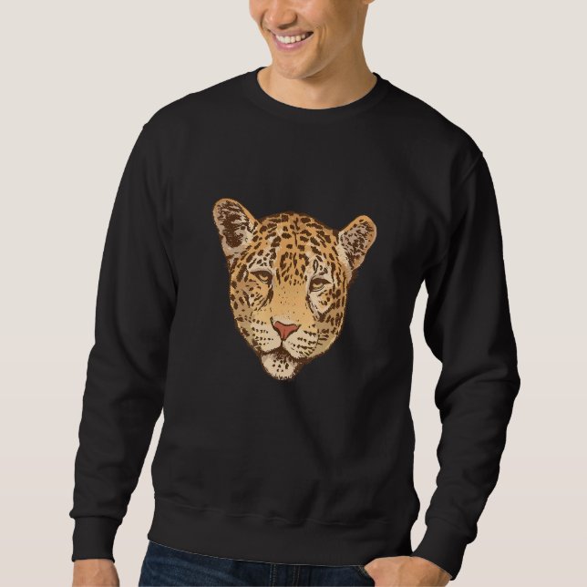 Moletom Caçador de Impressão Gráfico de Cabeça de Gato Gra (Frente)