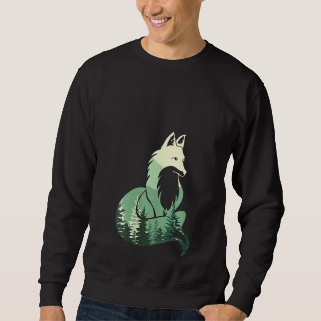 Moletom Caçadora de Raposa Caçadora de Animais Silhouette  (Frente)