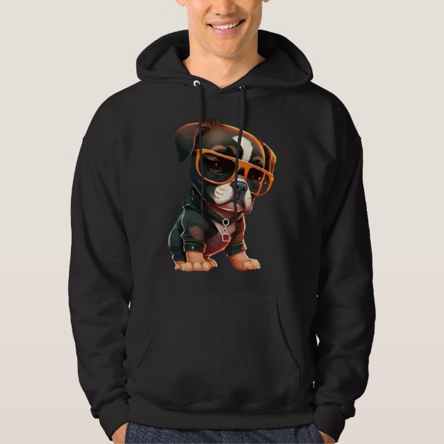 Moletom Cachorrinho Bonito com Óculos de Sol (Frente)