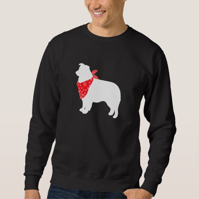 Moletom Cachorro Aussie Australiano Vestindo Red Bandana (Frente)