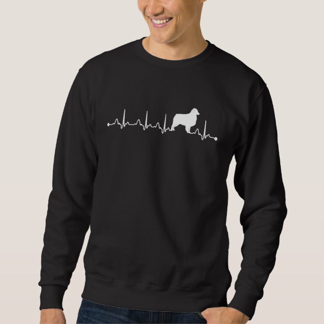 Moletom Cachorro Australiano Batido Cardíaco Ekg Mãe (Frente)