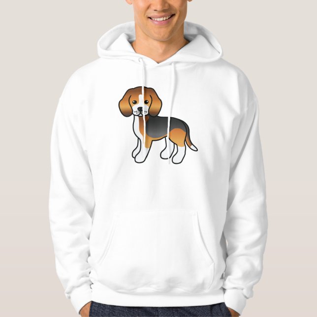 Moletom Cachorro Beagle Cartoon Fofo Tricolor (Frente)