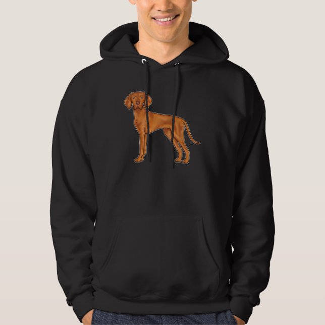 Moletom Cachorro Cartoons Vermelho Fofo Pointer Vizsla Hún (Frente)