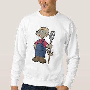 Moletom Cachorro como agricultor com Rake & Hat